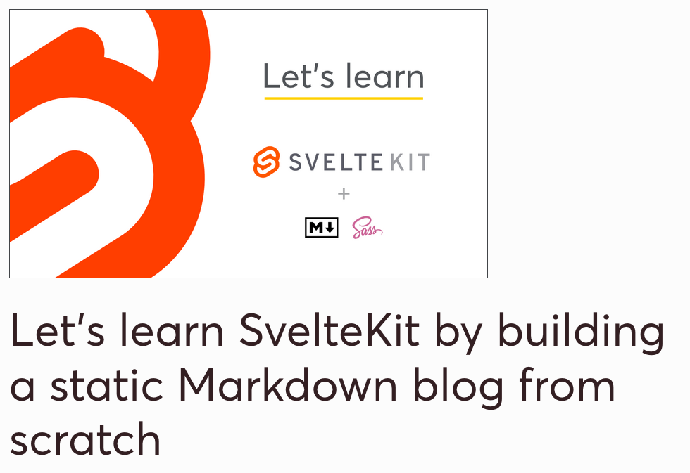 the svelte / sveltekit tutorial I followed
