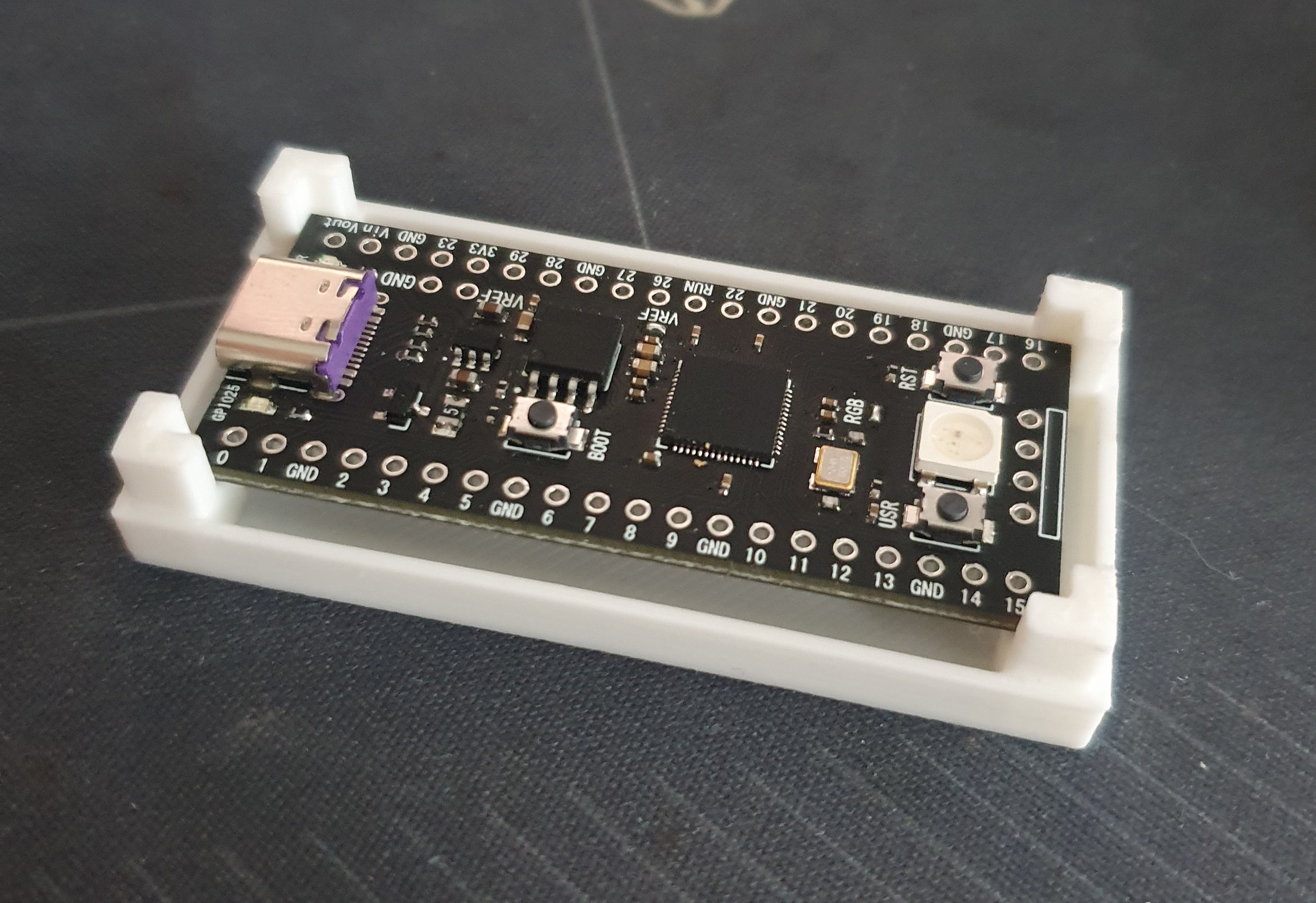 Bottom of the case, with the pico on it