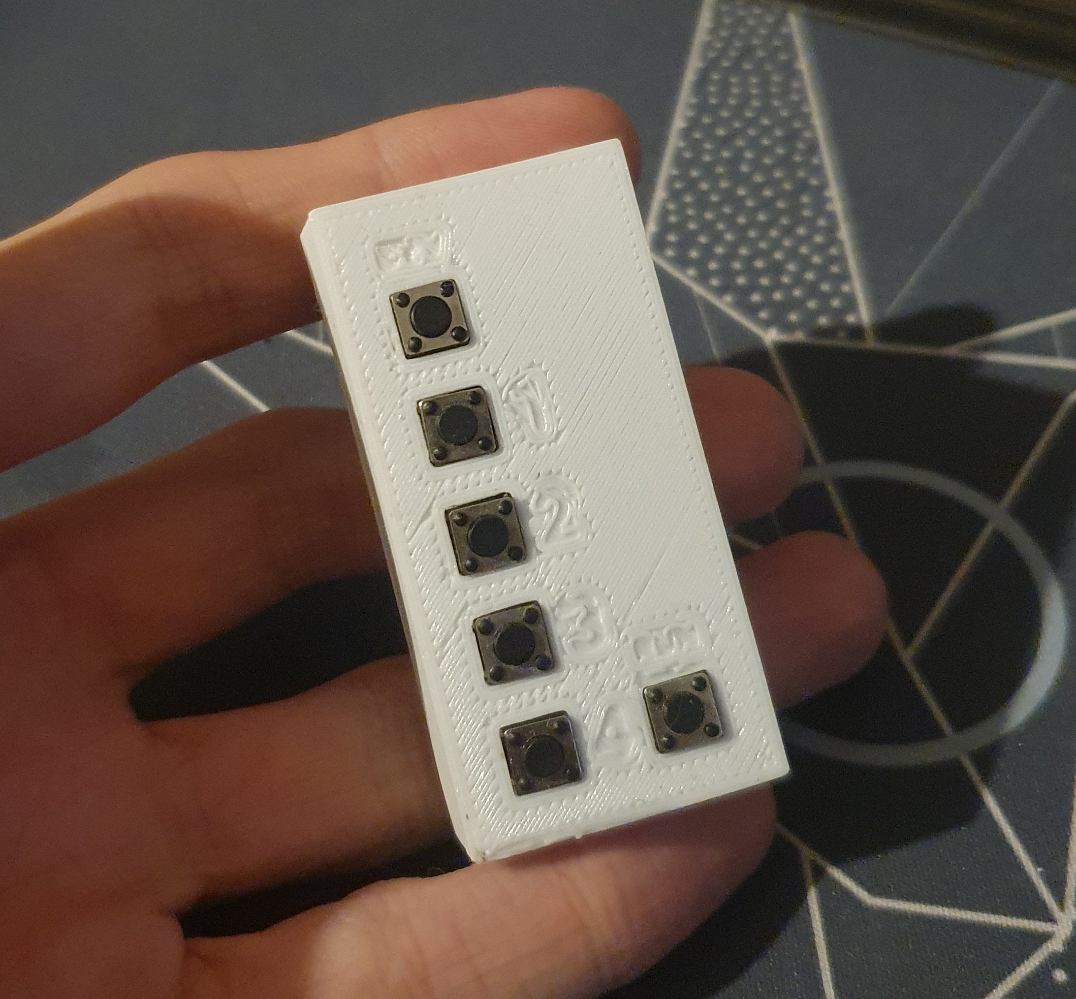 The case with the pico and the buttons in it